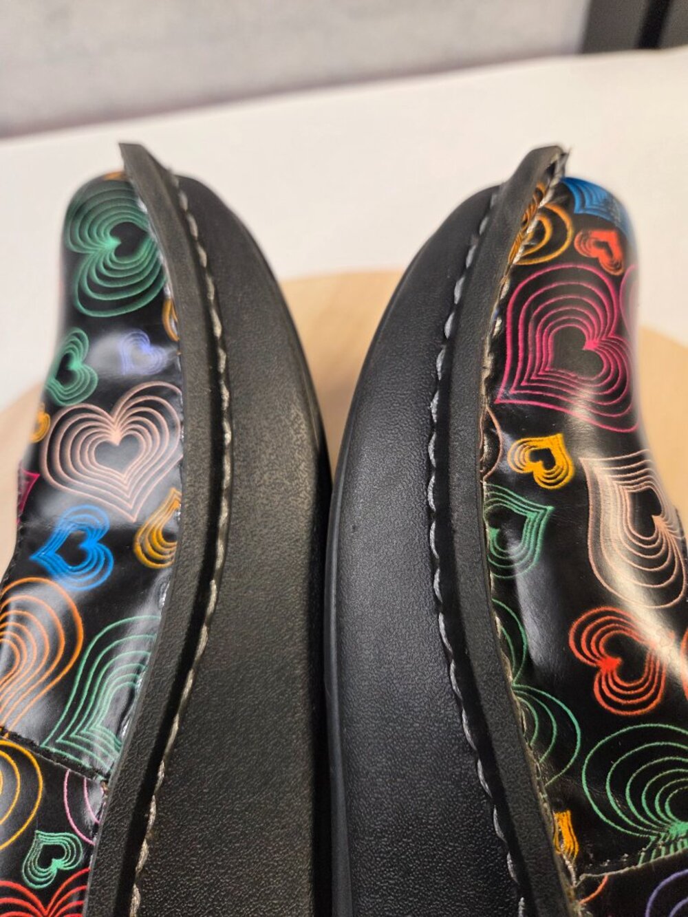 Alegria Paloma Hearts Leather Mary Jane Clogs Women EU 38 / US 8 - Picture 12 of 15